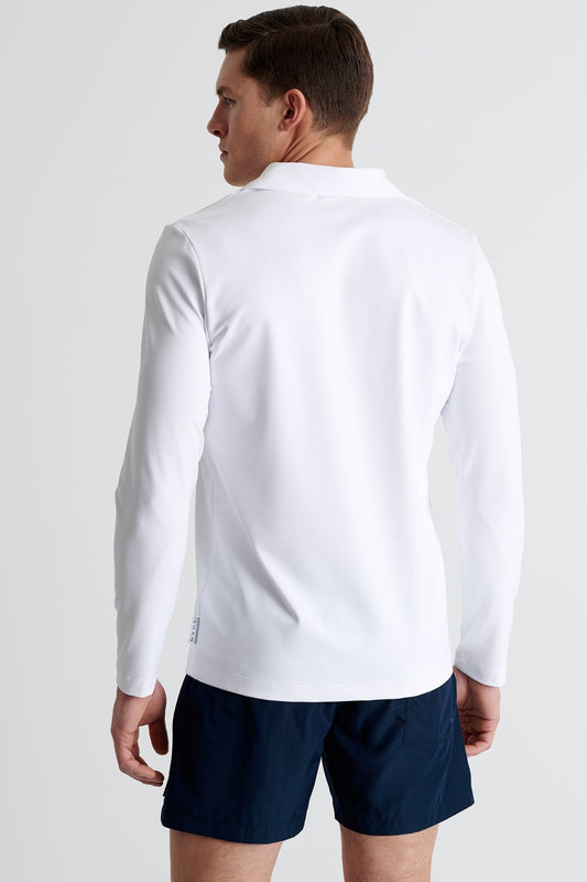 Shan Actuel Long Sleeve Textured Jersey Polo - 62513-49-000