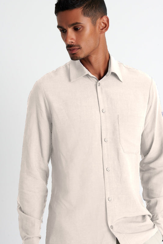 Shan Signature Button down linen blend shirt