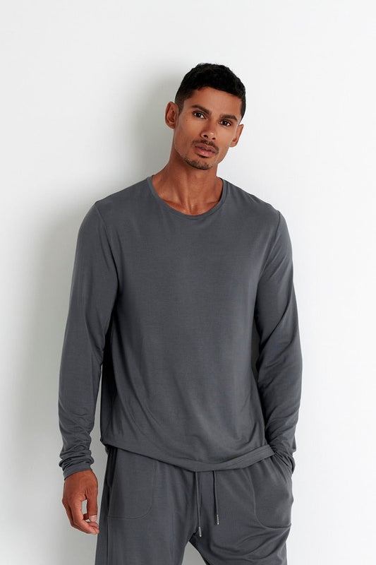 Shan Relaxation Soft round neck long sleeve shirt