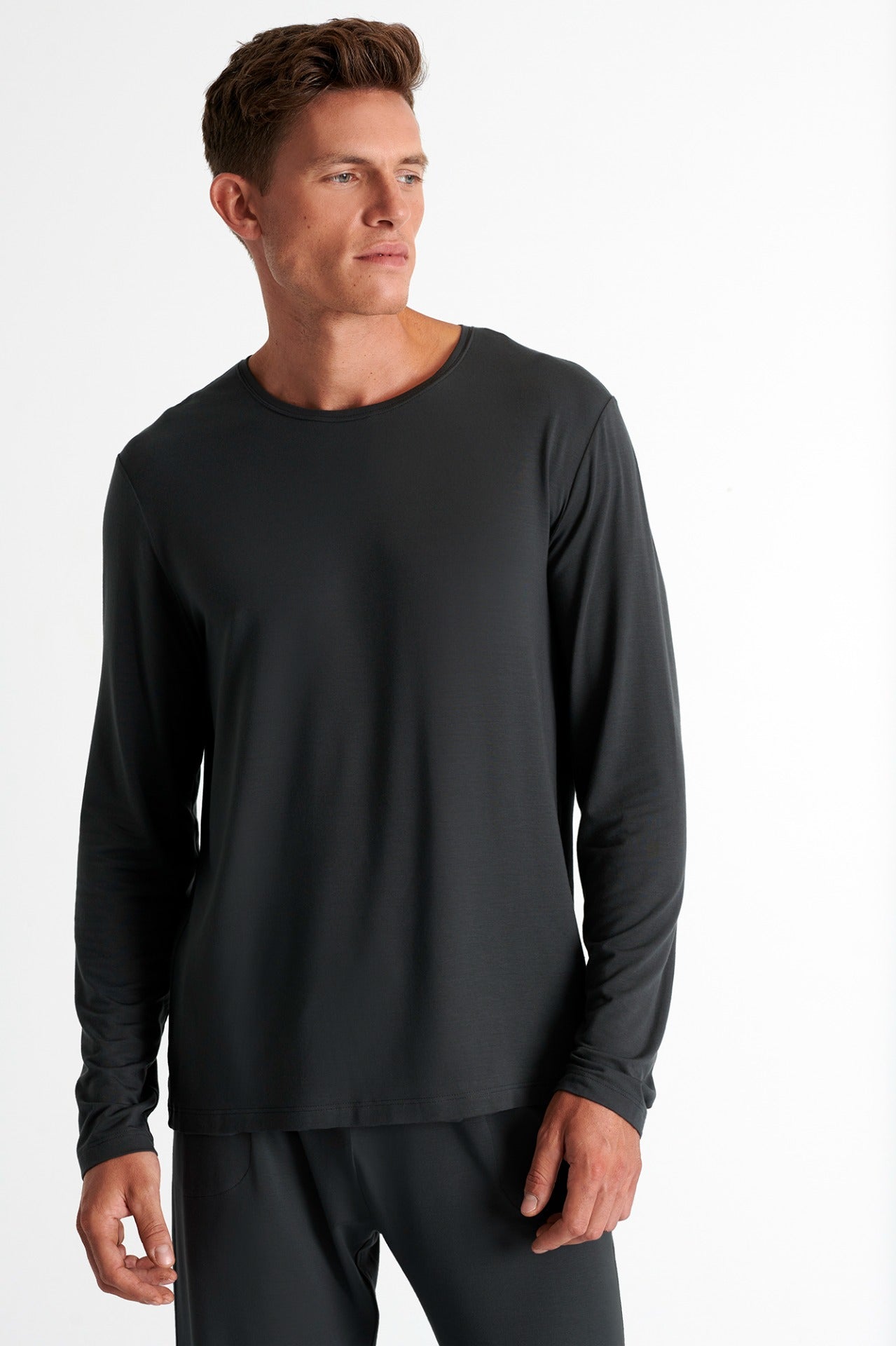 Shan Relaxation Soft round neck long sleeve shirt - 62294-82-170