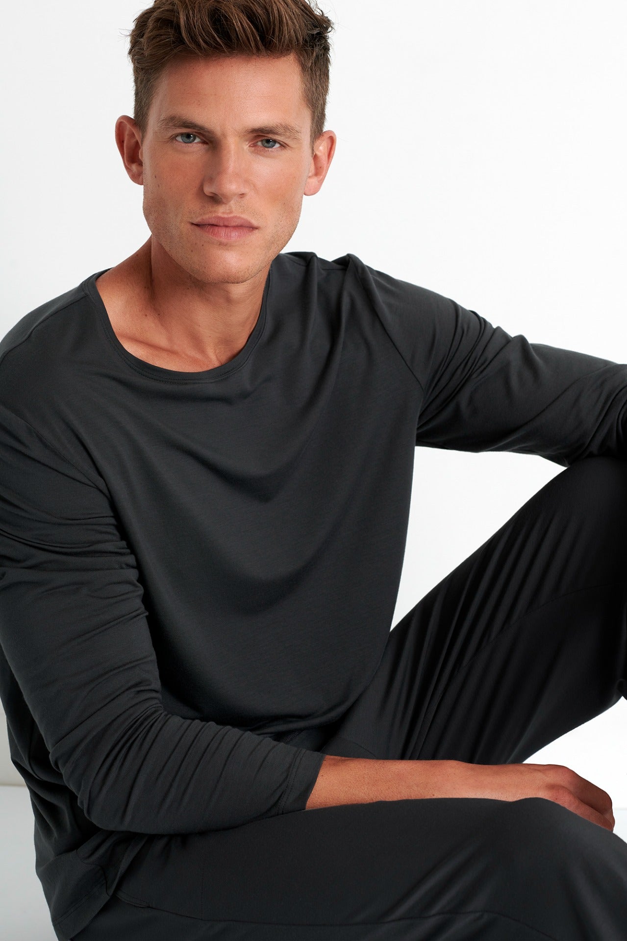 Shan Relaxation Soft round neck long sleeve shirt - 62294-82-170