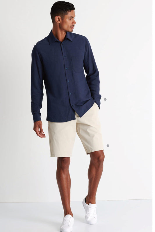 Shan Signature Button down linen blend shirt