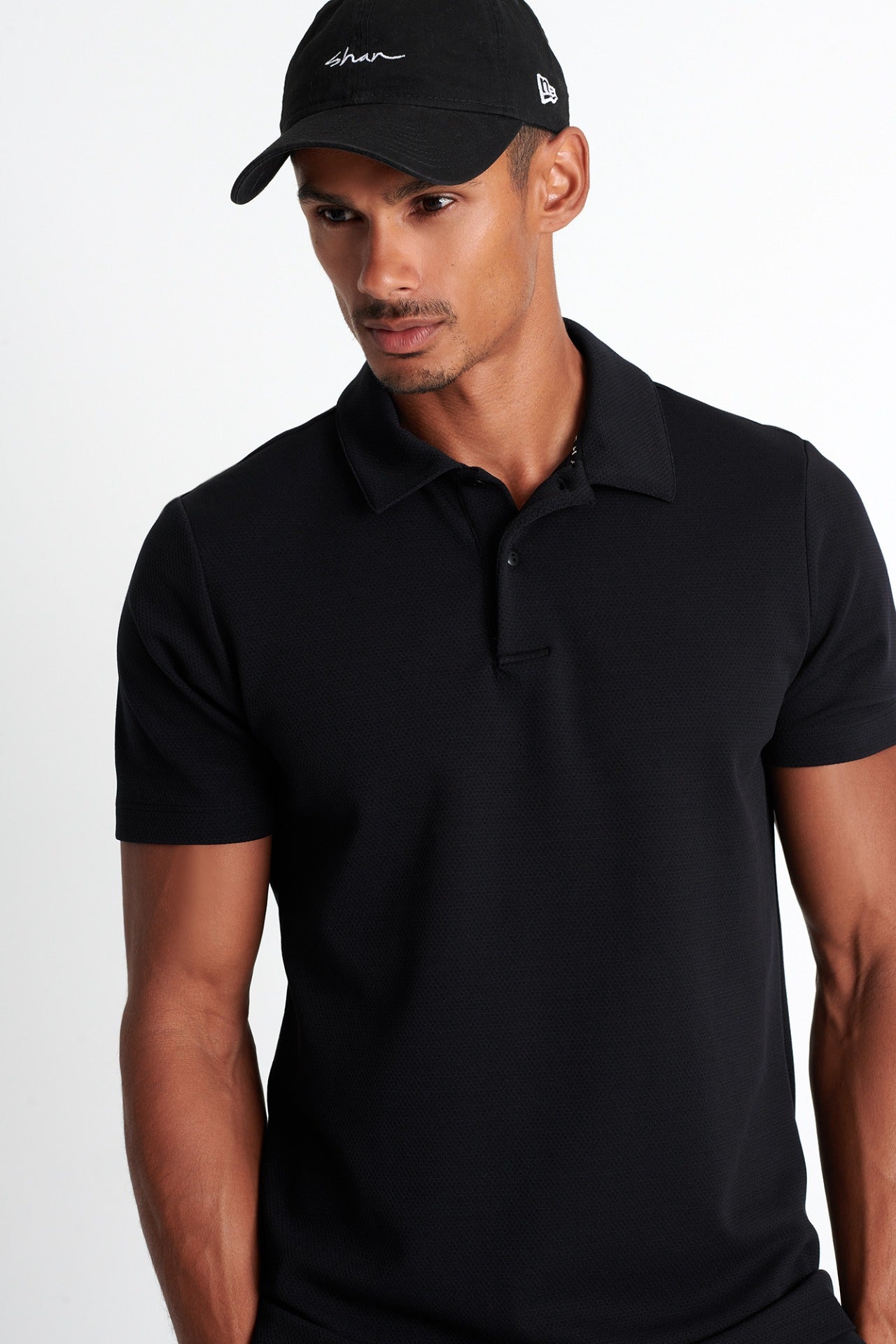 Shan Actuel Textured jersey polo - 62213-47-800